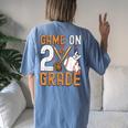 Games On 2Nd Grade First Day Of School Women's Oversized Comfort T-shirt Back Print Blue Jean