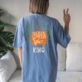 King Pumkin Spice Fall Matching For Family Women's Oversized Comfort T-shirt Back Print Blue Jean