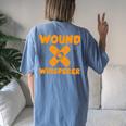 Wound Whisperer Rn Wound Care Nurses Love Nursing Women's Oversized Comfort T-shirt Back Print Blue Jean