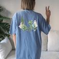 Ghost Plant Lady Halloween Plants Halloween Ghost Women's Oversized Comfort T-shirt Back Print Blue Jean