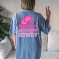 Girls Pink Howdy Cowgirl Western Country Rodeo Women's Oversized Comfort T-Shirt Back Print Blue Jean