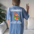 Grammingo Like An Grandma Only Awesome Floral Women's Oversized Comfort T-Shirt Back Print Blue Jean