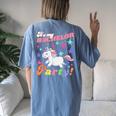 Groovy It's My Bachelor Party Unicorn Marriage Party Women's Oversized Comfort T-shirt Back Print Blue Jean