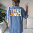 Groovy Twin Mama For New Mom Of Twins Women's Oversized Comfort T-Shirt Back Print Blue Jean