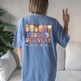 Halloween L&D Labor And Delivery Nurse Party Costume Women's Oversized Comfort T-shirt Back Print Blue Jean