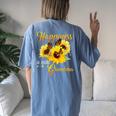 Happiness Is Being A Grandma Sunflower Butterfly Costume Women's Oversized Comfort T-Shirt Back Print Blue Jean