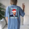 Happy Labor Day Joe Biden Christmas Ugly Sweater Women's Oversized Comfort T-shirt Back Print Blue Jean