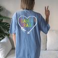 Heart 4Th Grade Team Teacher Student Back To School Women's Oversized Comfort T-shirt Back Print Blue Jean