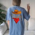 Howdy Cowboy Cowgirl Western Country Rodeo Howdy Men Boys Women's Oversized Comfort T-Shirt Back Print Blue Jean