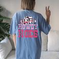 Howdy Hoes Pink Rodeo Western Country Southern Cute Cowgirl Women's Oversized Comfort T-Shirt Back Print Blue Jean