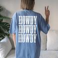 Howdy Rodeo Western Country Southern Cowgirl Cowboy Vintage Women's Oversized Comfort T-Shirt Back Print Blue Jean