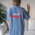 I Like How He Bangs Fireworks 4Th Of July Funny Couple Women Women's Oversized Graphic Back Print Comfort T-shirt Blue Jean