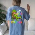 I'm Ready To Crush 2Nd Grade Dinosaur Back To School Women's Oversized Comfort T-shirt Back Print Blue Jean
