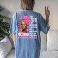 I'm The Storm Black Pink Ribbon Breast Cancer Survivor Women's Oversized Comfort T-shirt Back Print Blue Jean