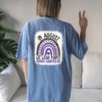 International Overdose Awareness Day Purple Rainbow Women's Oversized Comfort T-shirt Back Print Blue Jean