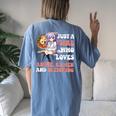Just A Girl Who Loves Anime Ramen And Sketching Women's Oversized Comfort T-shirt Back Print Blue Jean