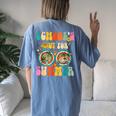 Last Day Of Schools Out For Summer Teacher Sunglasses Groovy Women's Oversized Comfort T-Shirt Back Print Blue Jean
