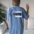 Let The Games Begin Racers Car Sports Buggy Women's Oversized Comfort T-Shirt Back Print Blue Jean