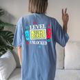 Level 3Rd Grade Unlocked Third Back To School Gamer Boy Girl Women's Oversized Comfort T-shirt Back Print Blue Jean
