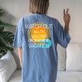Math Teacher On Vacation Novelty Women's Oversized Comfort T-Shirt Back Print Blue Jean