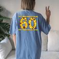Milestone 60Th Birthday Novelty Idea Floral Women's Oversized Comfort T-Shirt Back Print Blue Jean