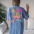Mom Of The Birthday Princess Girl Circus Party Carnival Women's Oversized Comfort T-shirt Back Print Blue Jean