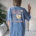 Mother Of The Groom Wedding Party Pretty Floral Women's Oversized Comfort T-Shirt Back Print Blue Jean