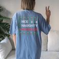 Nice Naughty Mcmullen Christmas List Ugly Sweater Women's Oversized Comfort T-shirt Back Print Blue Jean