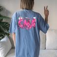 Nurse Breast Cancer Awareness Pink Ribbon Nursing Cma Life Women's Oversized Comfort T-shirt Back Print Blue Jean
