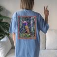 Occult Baba Yaga Russia Horror Gothic Grunge Satan Vintage Russia Women's Oversized Comfort T-shirt Back Print Blue Jean
