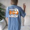 Office Boo Crew Ghost Halloween Teacher Office Crew Group Women's Oversized Comfort T-shirt Back Print Blue Jean