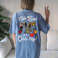 Oh Sip It's A Girls Trip Wine Party Black Queen Women's Oversized Comfort T-shirt Back Print Blue Jean