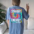 Paraprofessional Straight Outta Energy Teacher End Of Year Women's Oversized Comfort T-Shirt Back Print Blue Jean