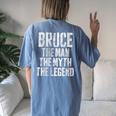 Personalized Bruce The Man The Myth The Legend Women's Oversized Comfort T-shirt Back Print Blue Jean