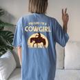 Pretend Im A Cowgirl Halloween Party Costume Women's Oversized Comfort T-Shirt Back Print Blue Jean