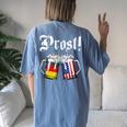 Prost Beer German American Flag Oktoberfest Women's Oversized Comfort T-shirt Back Print Blue Jean