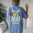 Proud Aunt Of A Class Of 2023 Kindergarten Graduate Women's Oversized Comfort T-Shirt Back Print Blue Jean