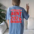 Proud Aunt Of A Class Of 2024 Graduate Senior Graduation Women's Oversized Comfort T-Shirt Back Print Blue Jean