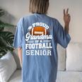 Proud Grandma Of A Football Senior 2024 Graduate Women's Oversized Comfort T-shirt Back Print Blue Jean