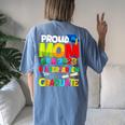Proud Mom Of A Class Of 2023 Kindergarten Graduate Top Women's Oversized Comfort T-Shirt Back Print Blue Jean