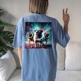 Pugs In Space With Donuts Cute Pug Boys Girls Women's Oversized Comfort T-shirt Back Print Blue Jean