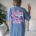 A Queen Was Born In October Happy Birthday To Me For Women's Oversized Comfort T-shirt Back Print Blue Jean