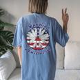 Question Authority Peace Sign & Daisy 60S 70S Hippie Boho Women's Oversized Comfort T-Shirt Back Print Blue Jean
