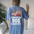 Raised On 90S Country Music Retro Farm Cowgirl Women's Oversized Comfort T-Shirt Back Print Blue Jean