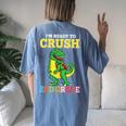 Im Ready To Crush 2Nd Grade Dinosaur Boy First Day Of School Women's Oversized Comfort T-shirt Back Print Blue Jean