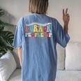 Retro Chiropractic Groovy Spinal Cord Chiropractor Women's Oversized Comfort T-shirt Back Print Blue Jean