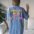 Retro Schools Out For Summer Students Teachers Vacation Women's Oversized Comfort T-Shirt Back Print Blue Jean