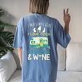 Simple Girl Dogs Camping Wine Camper Trailer Women's Oversized Comfort T-Shirt Back Print Blue Jean