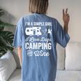 Im A Simple Girl Love Dogs Camping And Wine Camper Women's Oversized Comfort T-Shirt Back Print Blue Jean