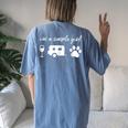 Im A Simple Girl Wine Camping Dog Paw Cute Women's Oversized Comfort T-Shirt Back Print Blue Jean